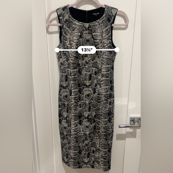$498 KOBI HALPERIN Sz2 BEATRICE PYTHON-PRINT SLEEVELESS SHEATH DRESS - Picture 9 of 11